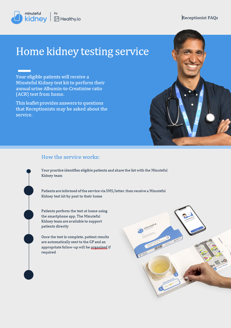 Home Kidney Testing Service leaflet page 1
